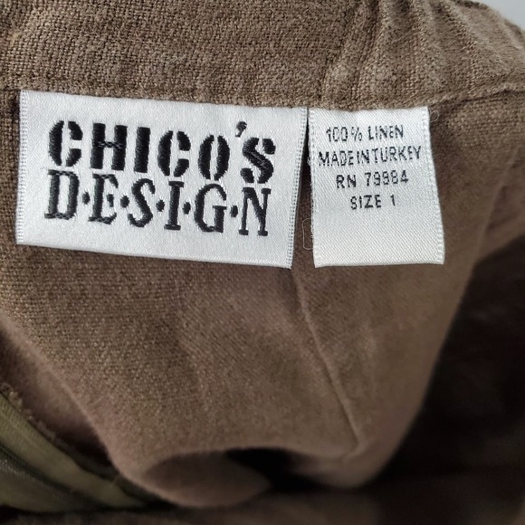 Chico's Knee-Length Linen A-Line Skirt Brown Size 1 / Medium - Picture 8 of 8